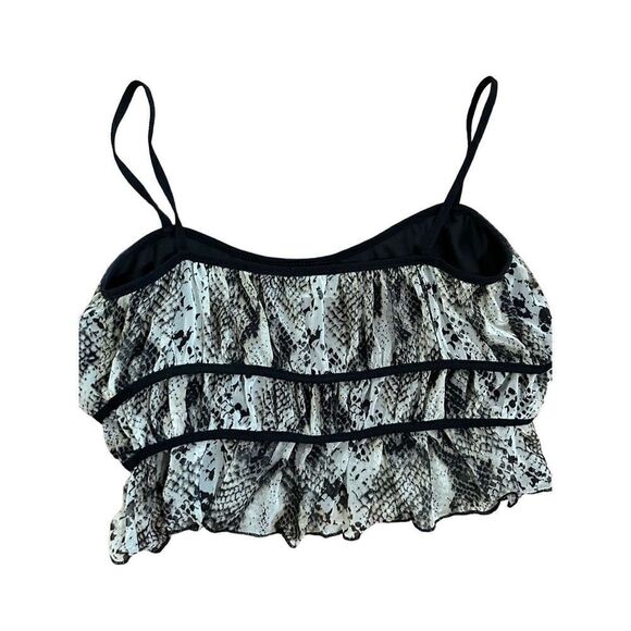 Urban Outfitters Sheer Snake Print Crop Tank Top sz large - Picture 2 of 9